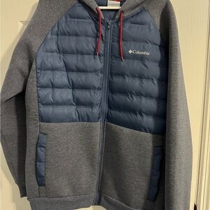 Columbia Navy and Gray Hooded Jacket